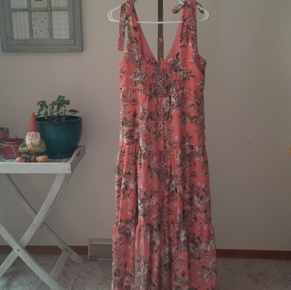 Melonie Dresses Nwt Melonie Sz L Coral Floral Dress Poshmark